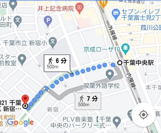 マタニティ整体 千葉中央店 駐車場地図